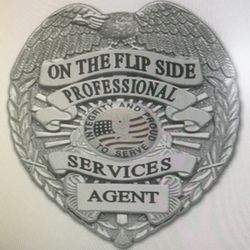 On The Flip Side Professional Services - Specialists badge designed specifically for my company Headed out for
