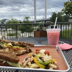 Dock Street Deli - Nutty chicken, pasta salad, caprese skewers, raspberry Italian soda