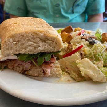 The Dove's Nest - Ham & Jam sandwich with a side of Texas Cesars Salad - New American Near Me - Waxahachie, Texas