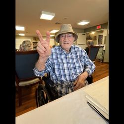 Brookdale Senior Living North Mesa - Dad's getting ready to have his lunch.