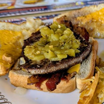 Waffle House - Green chile on the patty melt with bacon - good upgrade! - Diners Near Me - Albuquerque, New Mexico Waffle House - Green chile on the patty melt with bacon - good upgrade! - Diners Near Me - Albuquerque, New Mexico