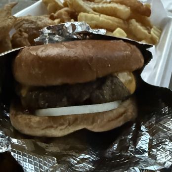 First Stop Grill  - Close=up of Cheeseburger - Fast Food Near Me - Saint Louis, Missouri