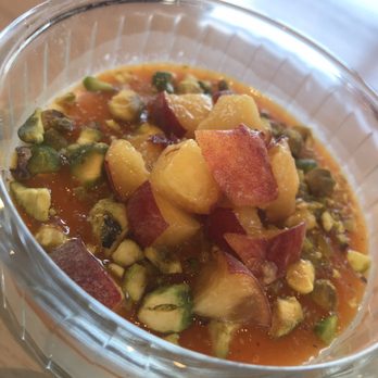 Safta - Orange blossom dairy dessert topped with pistachio n peach - Middle Eastern Near Me - Denver, Colorado