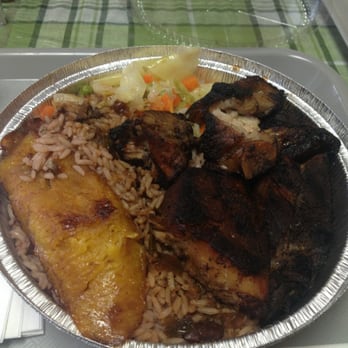 Norah's Irie - Large jerk pork, rice and beans, plantain, cabbage - Caribbean Near Me - Long Branch, New Jersey