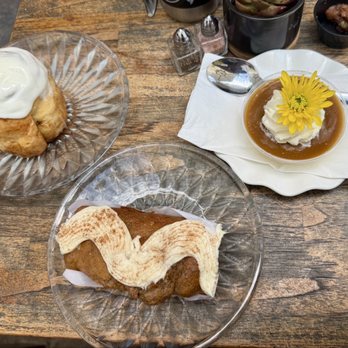 Frost Me Cafe & Bakery - Cinnamon roll, banana bread, and a mango Panna cotta - Coffee & Tea Near Me - San Diego, California