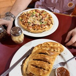 Spicy Jambalaya Pizza 10" and Cajun Fire Calzone