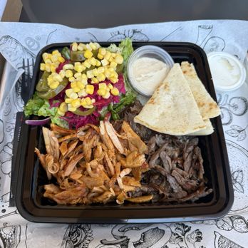 DonerG - Rice plate w mix chicken and beef. - Mediterranean Near Me - Irvine, California DonerG - Rice plate w mix chicken and beef. - Mediterranean Near Me - Irvine, California