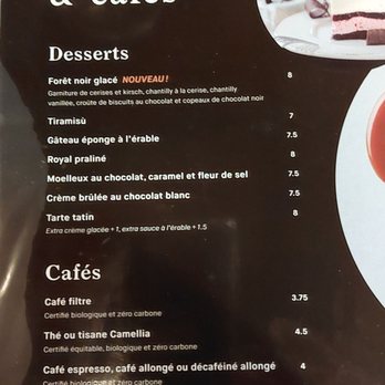 La Piazzetta - Dessert & coffee menu - Pizza Near Me - Lévis, Quebec