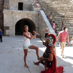 Aspendos Amfi Tiyatro - Photo op with Gladiators