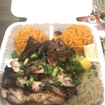 Chamorro Grill - BBQ Mixed Combo Plate - chicken and beef w/ red rice and pancit - Hawaiian Near Me - San Diego, California