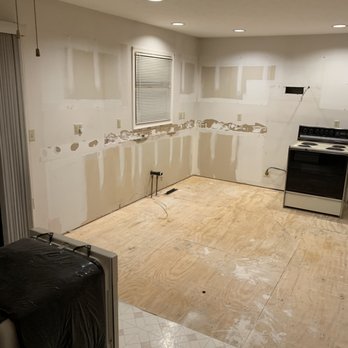 Lake County Handymen - Stripped the kitchen bare. Took up the old linoleum, ripped out the old cabinets and countertops. Almost time to rebuild. - Handyman Near Me - Willoughby, Ohio Lake County Handymen - Stripped the kitchen bare. Took up the old linoleum, ripped out the old cabinets and countertops. Almost time to rebuild. - Handyman Near Me - Willoughby, Ohio