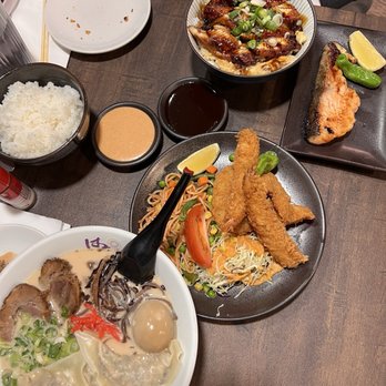 Hanabi Ramen Clarendon - Fried seafood mix (middle), Unagi Donburi (far top) - Ramen Near Me - Arlington, Virginia Hanabi Ramen Clarendon - Fried seafood mix (middle), Unagi Donburi (far top) - Ramen Near Me - Arlington, Virginia