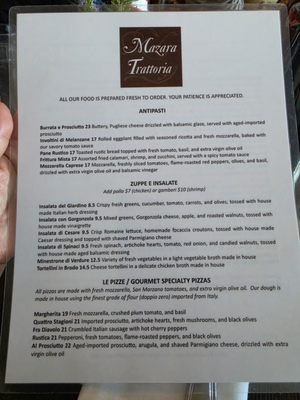 Menu photo 2 Mazara Trattoria Huntington Beach, CA Menu photo 2 Mazara Trattoria Huntington Beach, CA