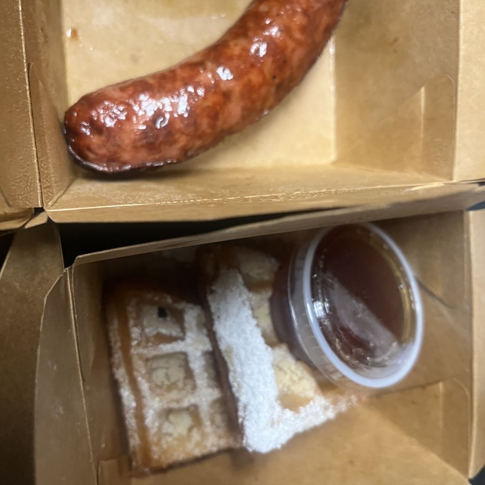 Break Your Fast - Chicken Apple Sausage, and half waffle order - American Near Me - Union City, California Break Your Fast - Chicken Apple Sausage, and half waffle order - American Near Me - Union City, California