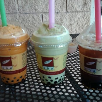 Cha For Tea - Long Beach - Thai Cooler, Green Tea Ice Cream Cooler, Peach Black Tea - Coffee & Tea Near Me - Long Beach, California