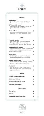 Menu photo 8 Bar West Portland, OR