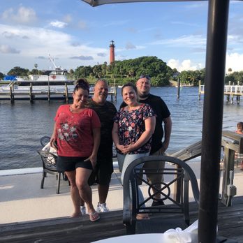 Jetty's Waterfront Restaurant - Try to look past us fatties and see the view. Our table is right in front of us. - Seafood Near Me - Jupiter, Florida Jetty's Waterfront Restaurant - Try to look past us fatties and see the view. Our table is right in front of us. - Seafood Near Me - Jupiter, Florida