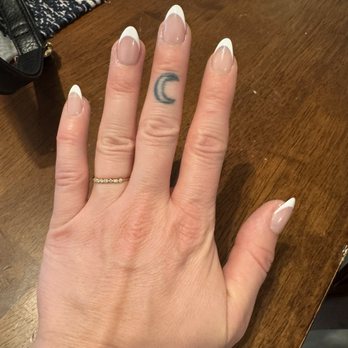 Magic Nails - Acrylic full set with French manicure, short almond shape - Nail Salons Near Me - Saint Clair Shores, Michigan