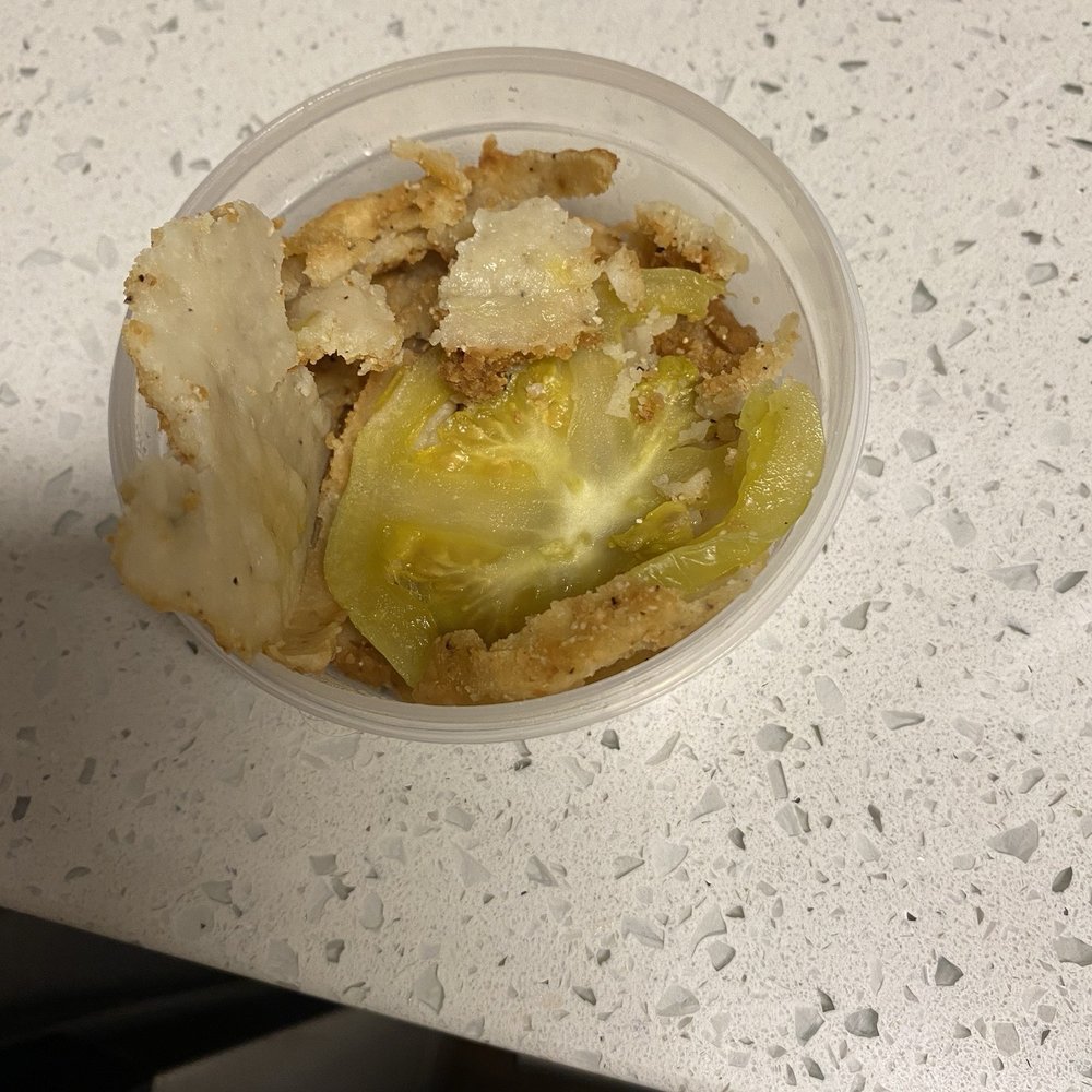 Undercooked fried green tomatoes Undercooked fried green tomatoes