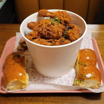 Honeymoon Chicken - Bucket of dark with rolls - Chicken Shop Near Me - Washington, DC, District of Columbia Honeymoon Chicken - Bucket of dark with rolls - Chicken Shop Near Me - Washington, DC, District of Columbia