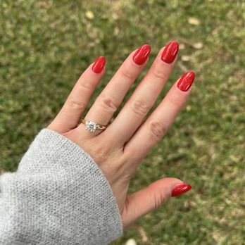 One 51 Nail Bar - Red gel-X nails - Nail Salons Near Me - San Antonio, Texas