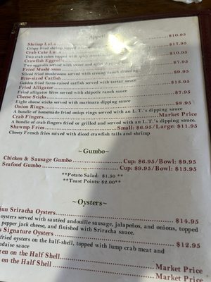 Menu photo 2 LT's Seafood & Steakhouse Broussard, LA