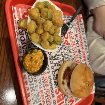 Full Moon BBQ - Smoked Turkey Sandwich w/ Fried Okra - Southern Near Me - Huntsville, Alabama Full Moon BBQ - Smoked Turkey Sandwich w/ Fried Okra - Southern Near Me - Huntsville, Alabama