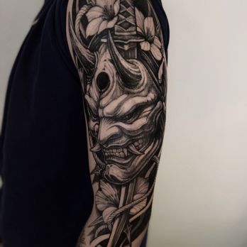 Tattoo Point - Japanesse mask tattoo - Tattoo Near Me - Costa Mesa, California Tattoo Point - Japanesse mask tattoo - Tattoo Near Me - Costa Mesa, California