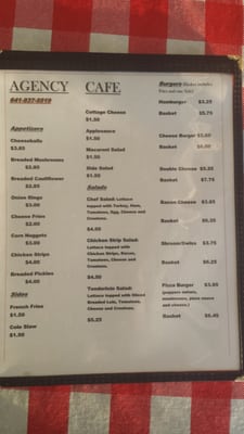 Menu photo 2 Agency Cafe Agency, IA