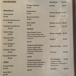 Dinner menu - side 1
