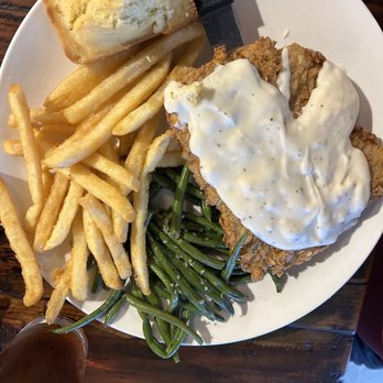 Boulevard Cafe - Chicken fried steak with fries, garlic green beans & corn bread - Cafes Near Me - North Richland Hills, Texas Boulevard Cafe - Chicken fried steak with fries, garlic green beans & corn bread - Cafes Near Me - North Richland Hills, Texas