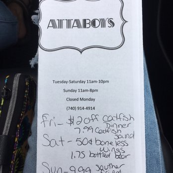 AttaBoys - Menu 6/2019 - Southern Near Me - Marion, Ohio