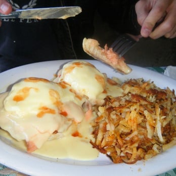 Alice's Restaurant - smoked salmon benedict dripped with tabasco - Diners Near Me - Woodside, California Alice's Restaurant - smoked salmon benedict dripped with tabasco - Diners Near Me - Woodside, California