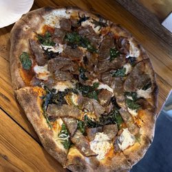 Forage Pizza - Sausage and greens pie - I ate the whole pie!