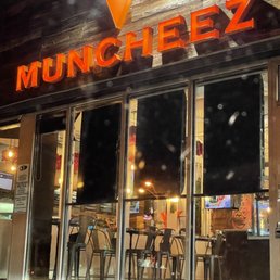 outside of a restaurant at night