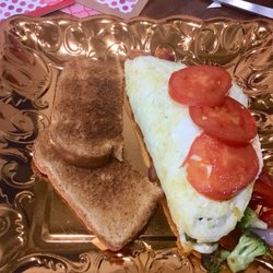 Ice Sports Cafe - Egg white omelette stuffed with grilled veggies.  (Only one piece toast because I requested it that way)