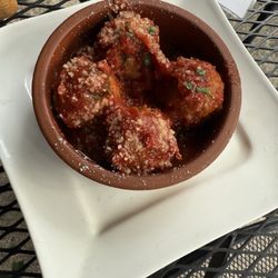 Lorenzo Pizza Kitchen - Outdoor happy hour options for $5 dollars... good sized. Meatballs....Yum!!!