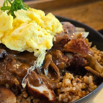 My Cafe - chicken katsu moco, with kamaaina fried rice and scrambled eggs. 'ono! - Breakfast & Brunch Near Me - Kapolei, Hawaii My Cafe - chicken katsu moco, with kamaaina fried rice and scrambled eggs. 'ono! - Breakfast & Brunch Near Me - Kapolei, Hawaii