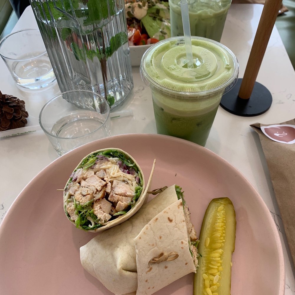 Jackie Smalls - Chicken Caesar Wrap and Malibu fresh juice - Breakfast & Brunch Near Me - Wayne, New Jersey Jackie Smalls - Chicken Caesar Wrap and Malibu fresh juice - Breakfast & Brunch Near Me - Wayne, New Jersey