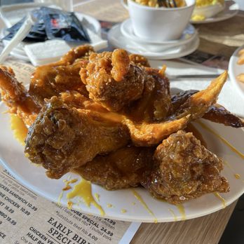 Dallas BBQ - Honey basted sticky wings.. - Chicken Shop Near Me - Secaucus, New Jersey