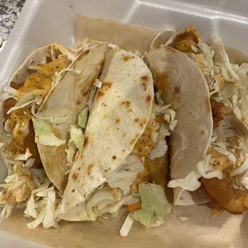 Hooters - Fish Tacos (with a little sauce) - Sports Bars Near Me - Pearland, Texas