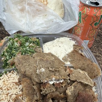 Original Daily Bread Marketplace - Gyro Platter with Rice, Tabbouleh, Baba Ganoush, & Pita - Middle Eastern Near Me - Miami, Florida