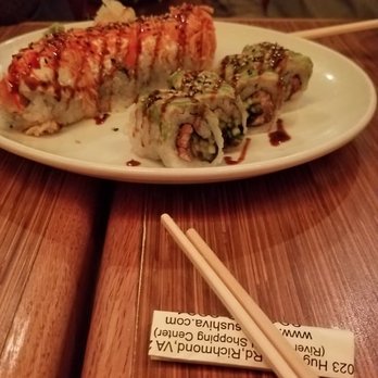 Osaka Sushi & Steak - Superman roll (L) and Dragon roll (R) - Sushi Bars Near Me - Richmond, Virginia Osaka Sushi & Steak - Superman roll (L) and Dragon roll (R) - Sushi Bars Near Me - Richmond, Virginia