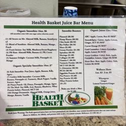 Health Basket - Smoothie menu