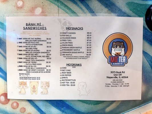 Menu photo 1 Mo'Tea & Banh Mi Naperville, IL