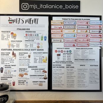 MJ's Italian Ice & Custard Cafe - Menu - Ice Cream & Frozen Yogurt Near Me - Boise, Idaho MJ's Italian Ice & Custard Cafe - Menu - Ice Cream & Frozen Yogurt Near Me - Boise, Idaho