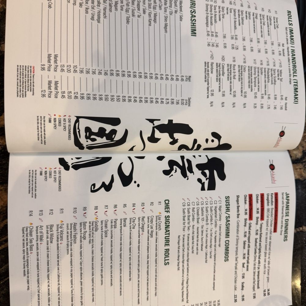 Akashi - Menu - Sushi Bars Near Me - Magnolia, Texas Akashi - Menu - Sushi Bars Near Me - Magnolia, Texas