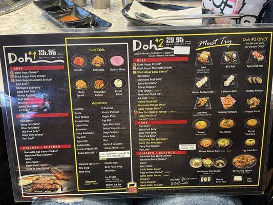 Menu photo 2 Doh Korean BBQ Las Vegas, NV Menu photo 2 Doh Korean BBQ Las Vegas, NV
