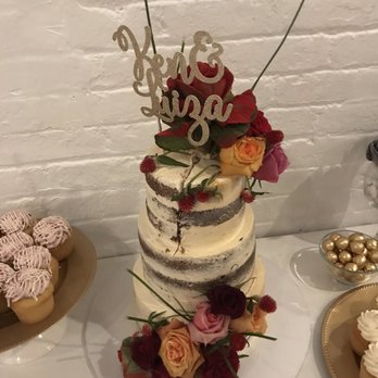 The Nest Fine Dessert - Our wedding cake! :) half naked cake with chocolate batter and vanilla filling - Desserts Near Me - Ridgewood, New York