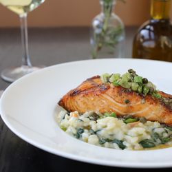 Grilled Salmon
Tomato Spinach Risotto